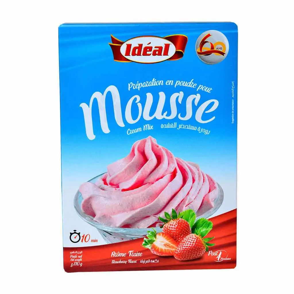 Préparation pour mousse saveur fraise 10g - IDEAL