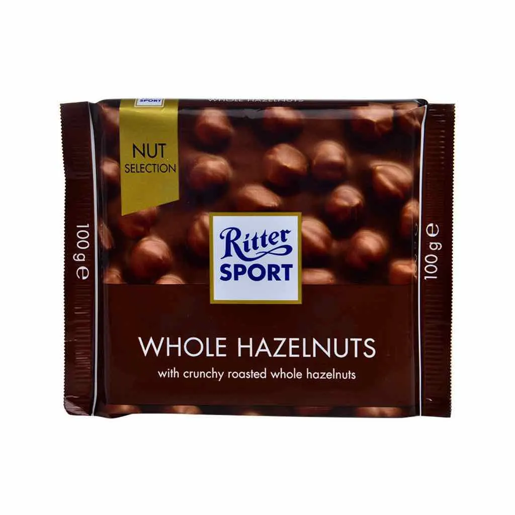 Chocolat au lait aux noisettes entières 100g - RITTER SPORT
