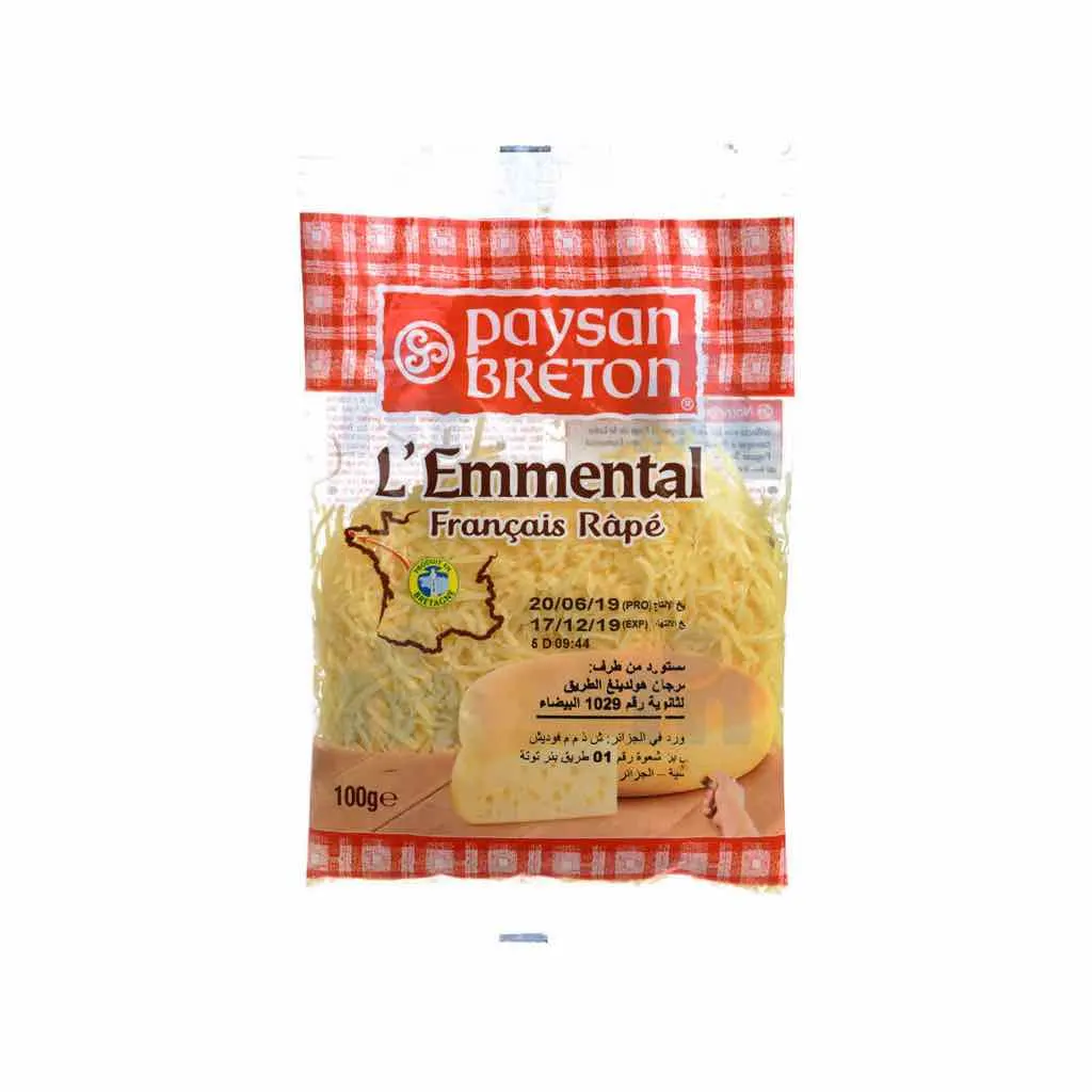 Fromage râpé Emmental français 100g - PAYSAN BRETON