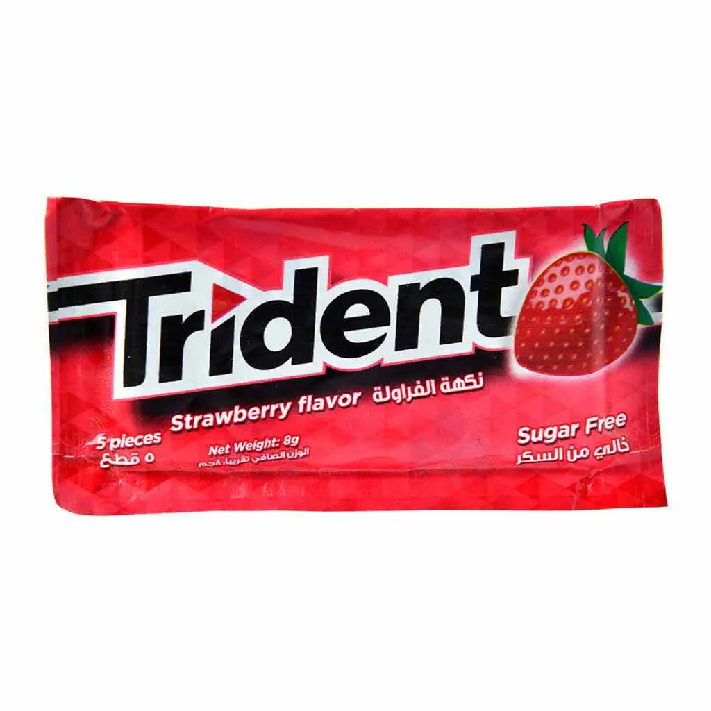Chewing-gum Sans sucres saveur fraise 8g - TRIDENT