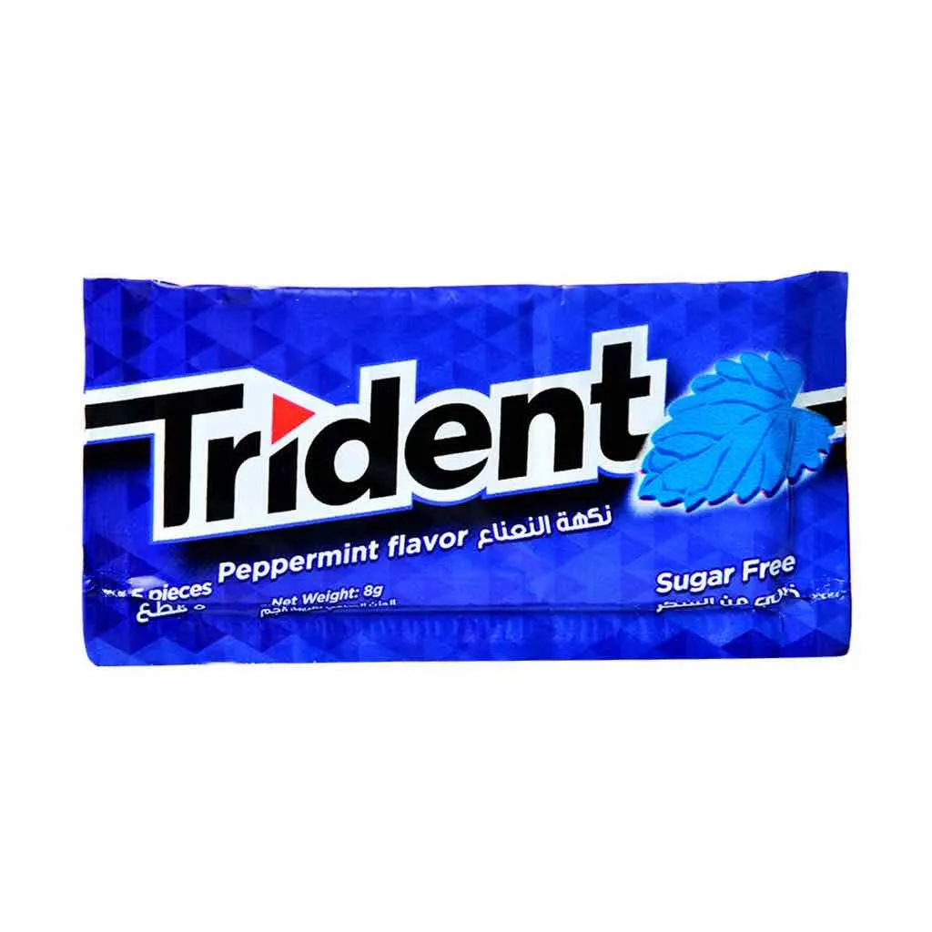 Chewing-gum Sans sucres saveur menthe poivrée 8g - TRIDENT