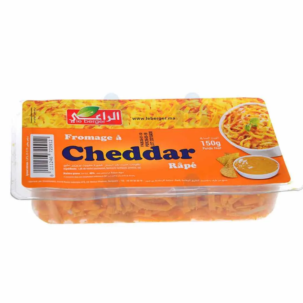 Fromage râpé cheddar 150g - LE BERGER