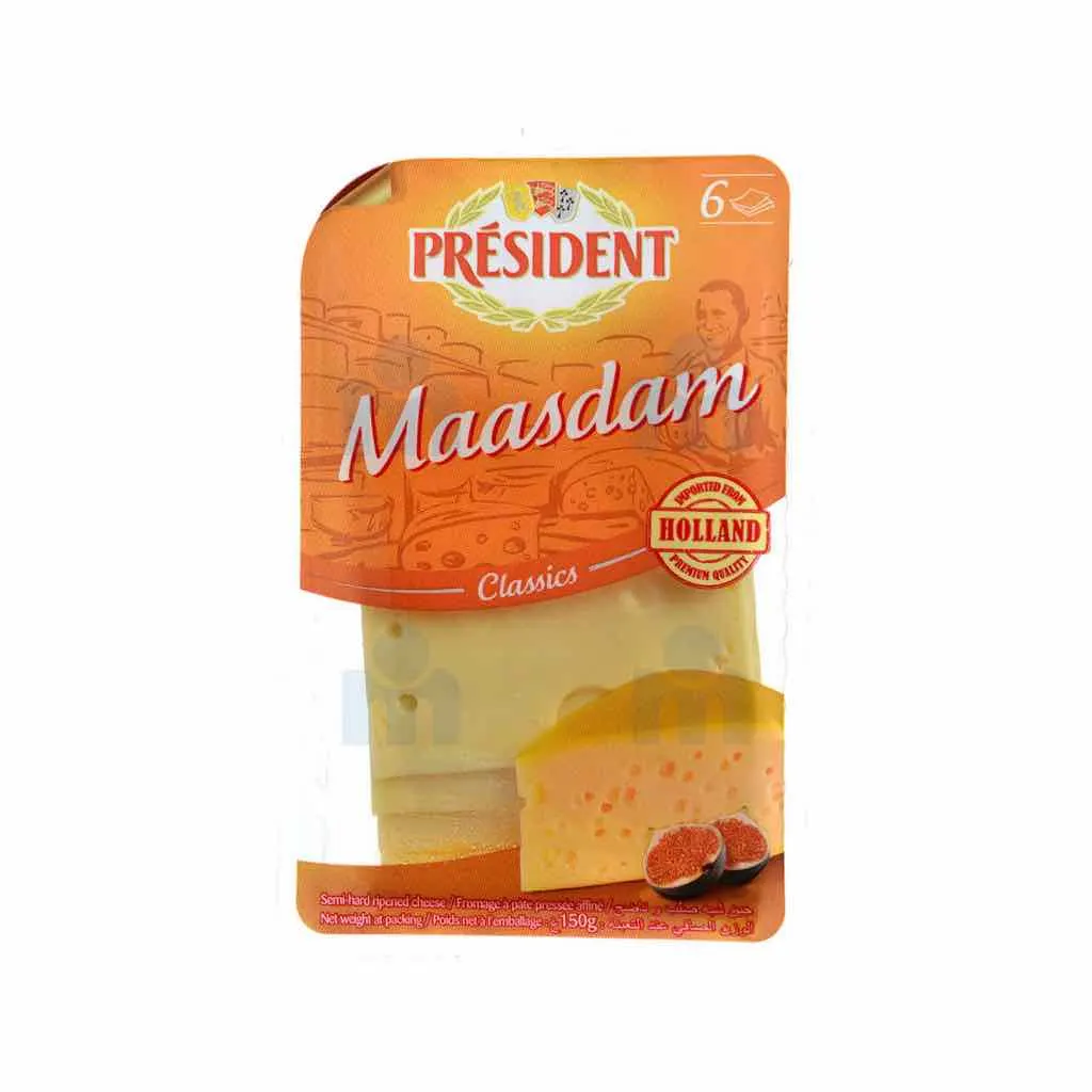 Tranche fromage Maasdam x6 150g - PRÉSIDENT
