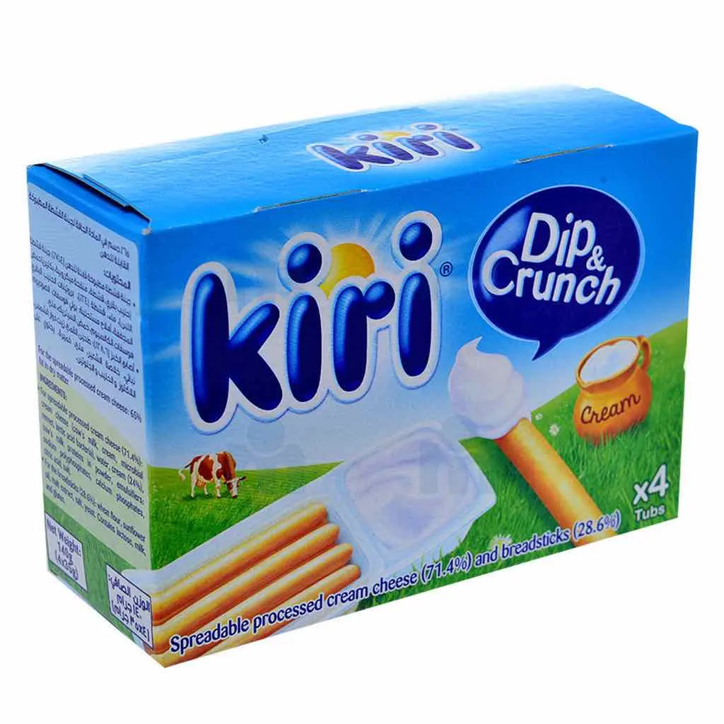 Dip Crunch fromage à tartiner et bâtonnets céréaliers 4x35g - KIRI