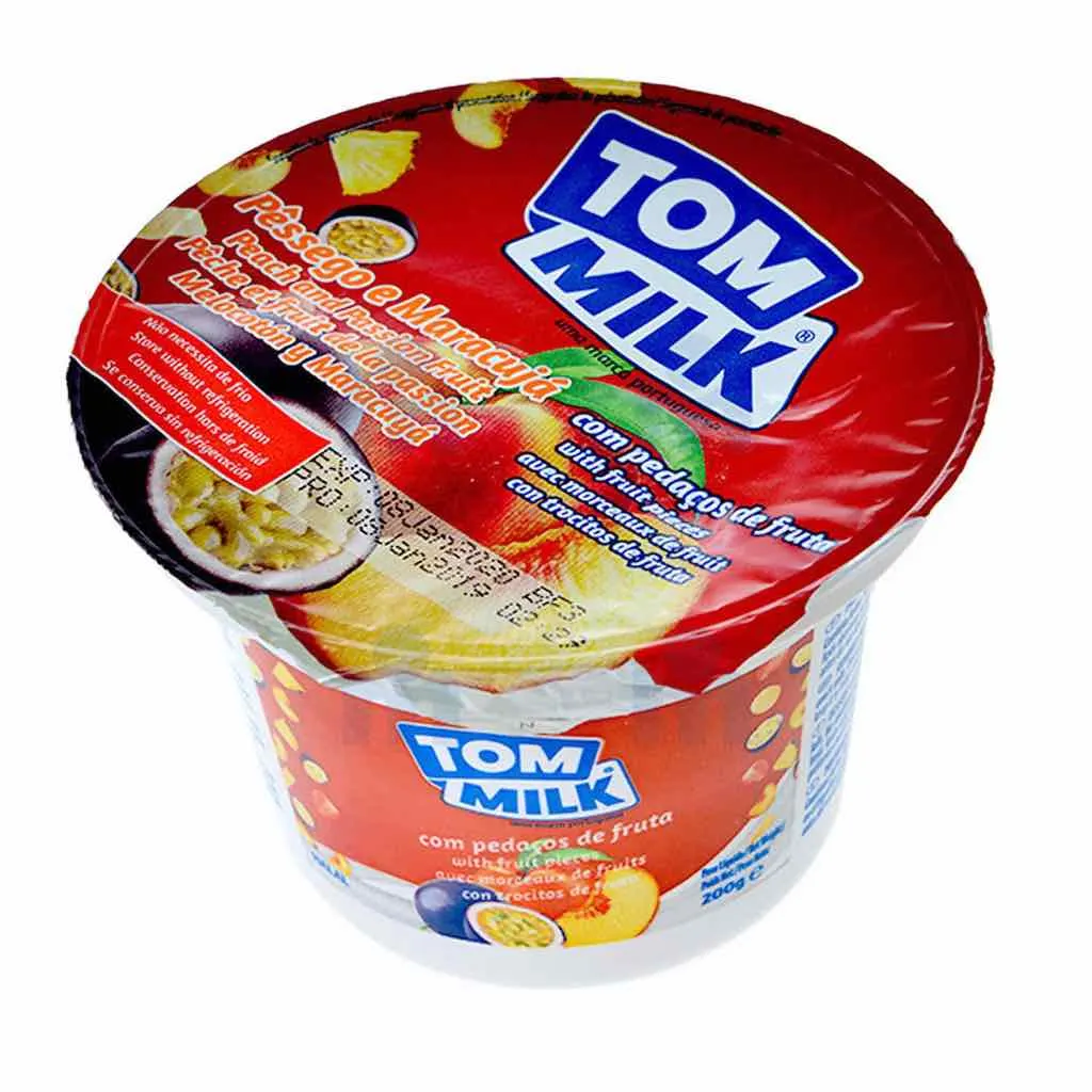 Yaourt brassé pêche et fruit de la passion 200g - TOM MILK