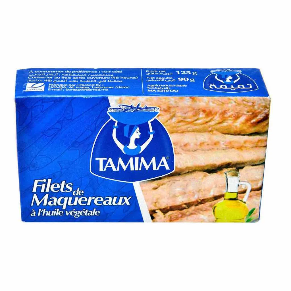 Filets de maquereaux à l'huile végétale 125g - TAMIMA