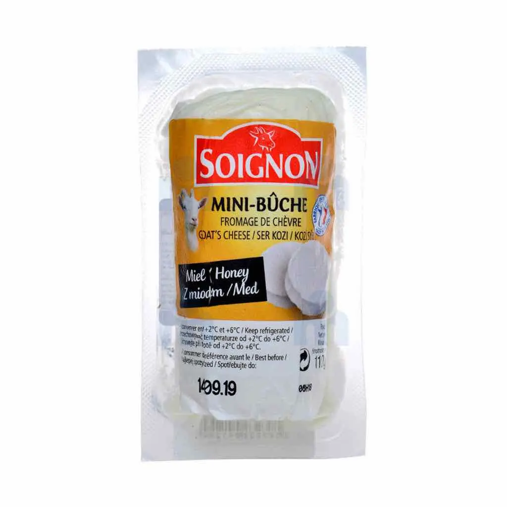 Fromage de chèvre mini-bûche au miel 110g - SOIGNON