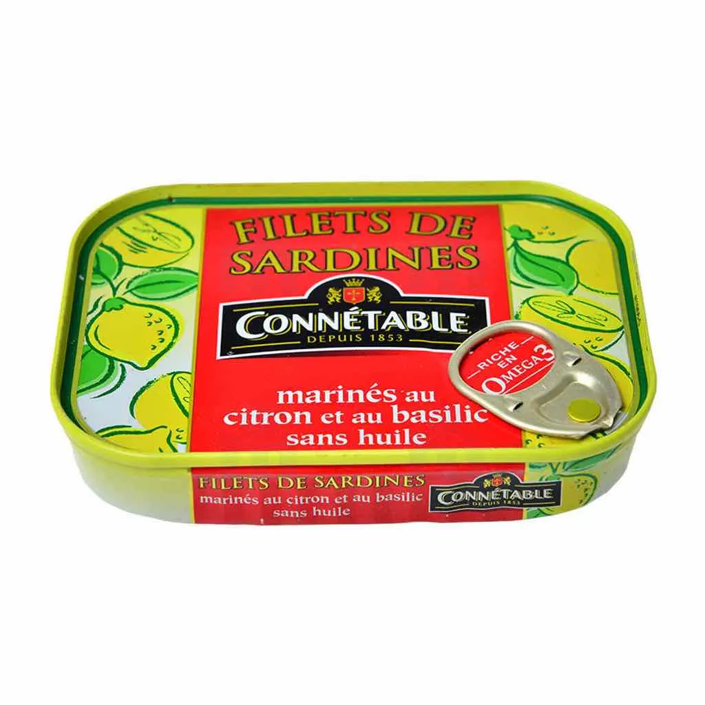 Filets de sardines marinés au citron et au basilic 100g - CONNETABLE