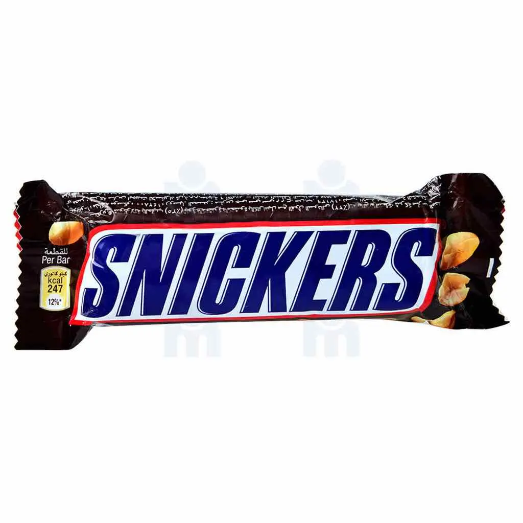 Barres chocolatées fourrées cacahuètes et caramel 50g - SNICKERS