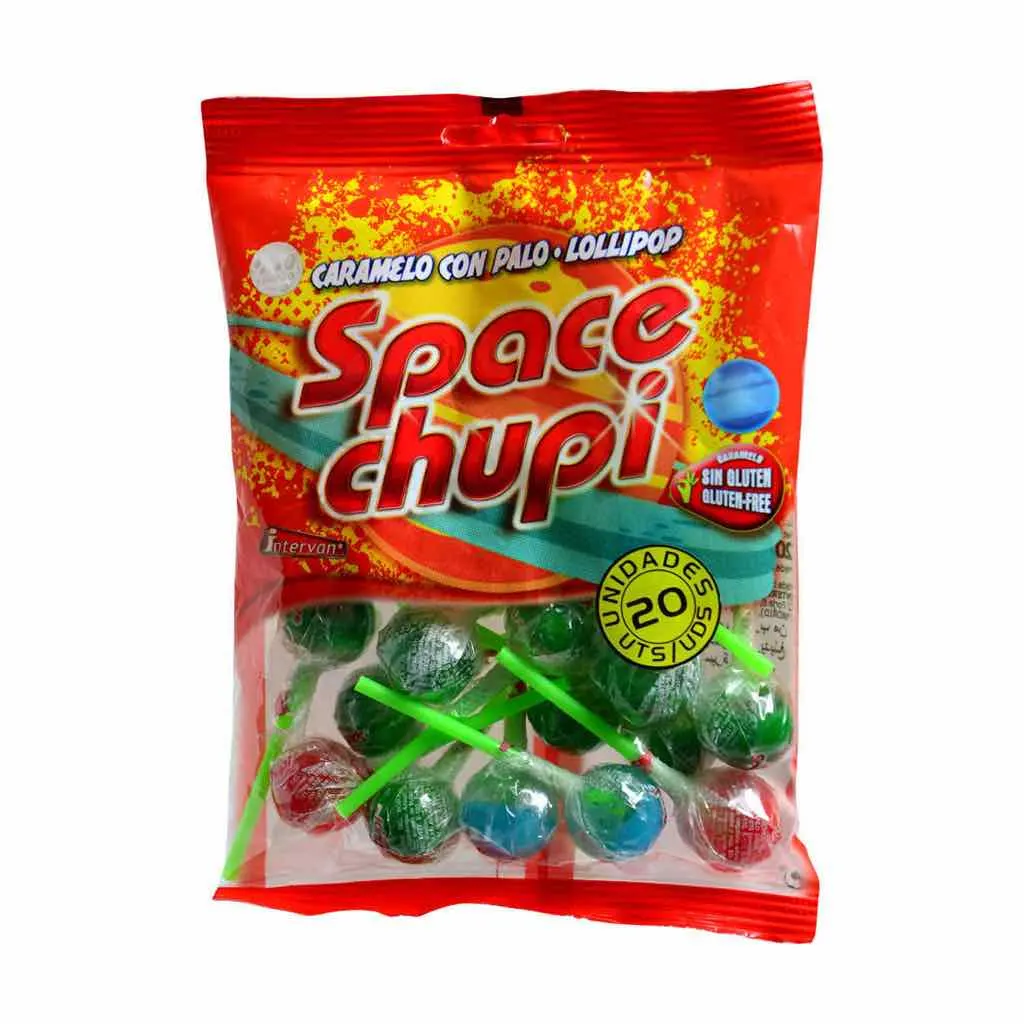 Sucette au goût de fruits et au cola x20 unités 190g - SPACE CHUPI