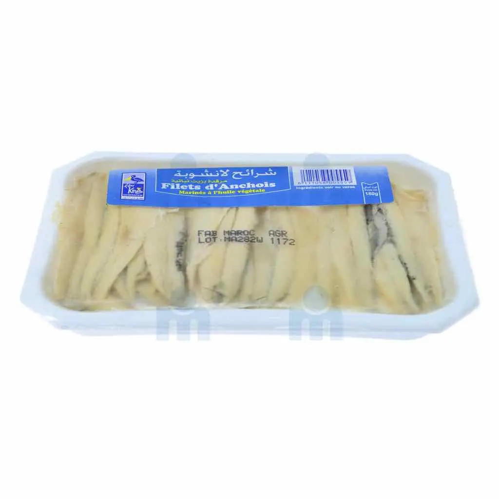 Filets d’anchois marinés à l’huile végétale 180g - FISHER KING