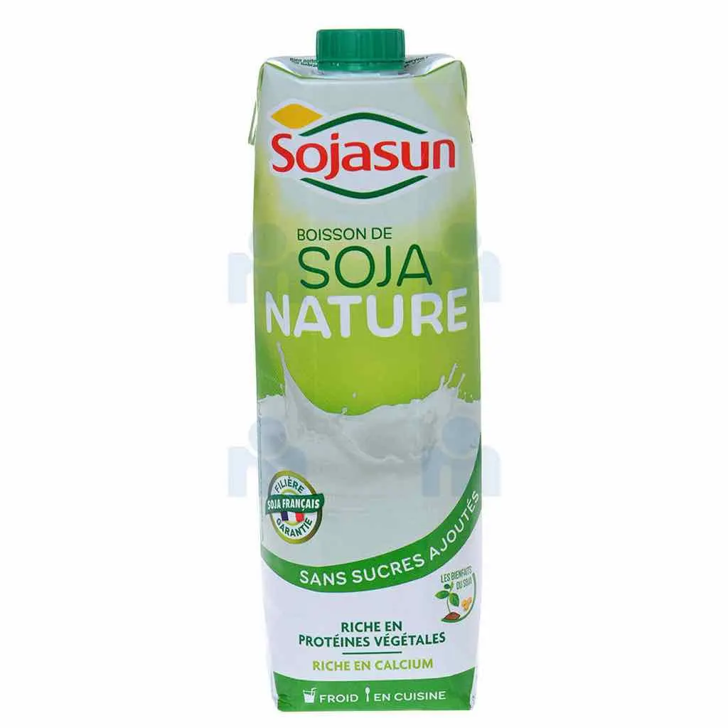 Boisson végétale au soja nature sans sucres ajoutés 1L - SOJASUN