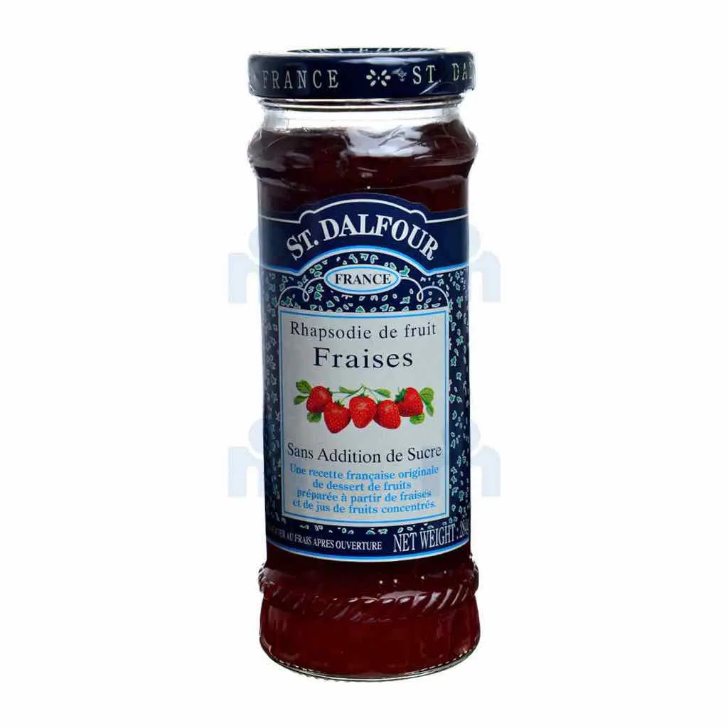 Confiture fraises sans sucre ajouté 284g - ST. DALFOUR