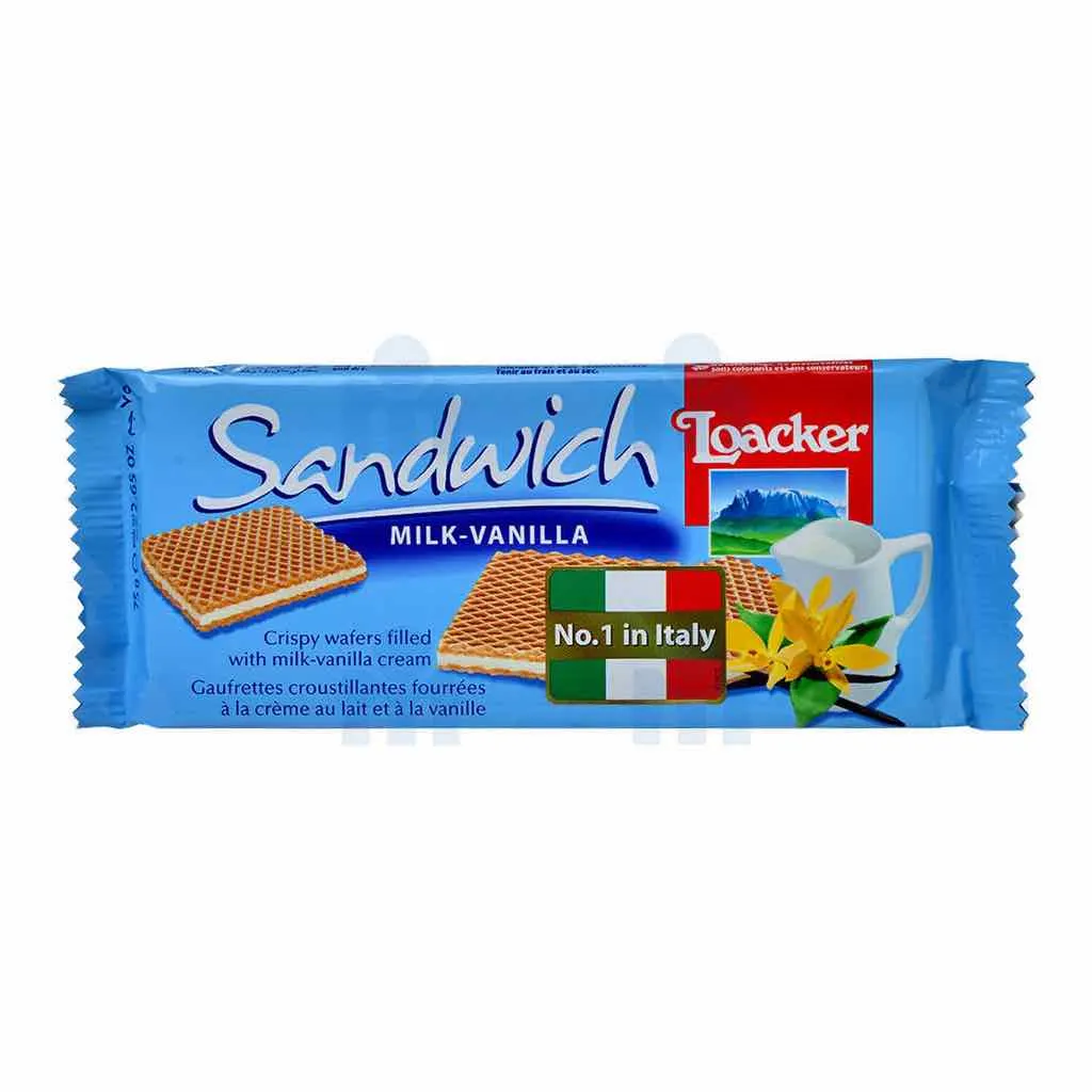 Gaufrettes à la crème de lait et vanille Sandwich 75g - LOACKER
