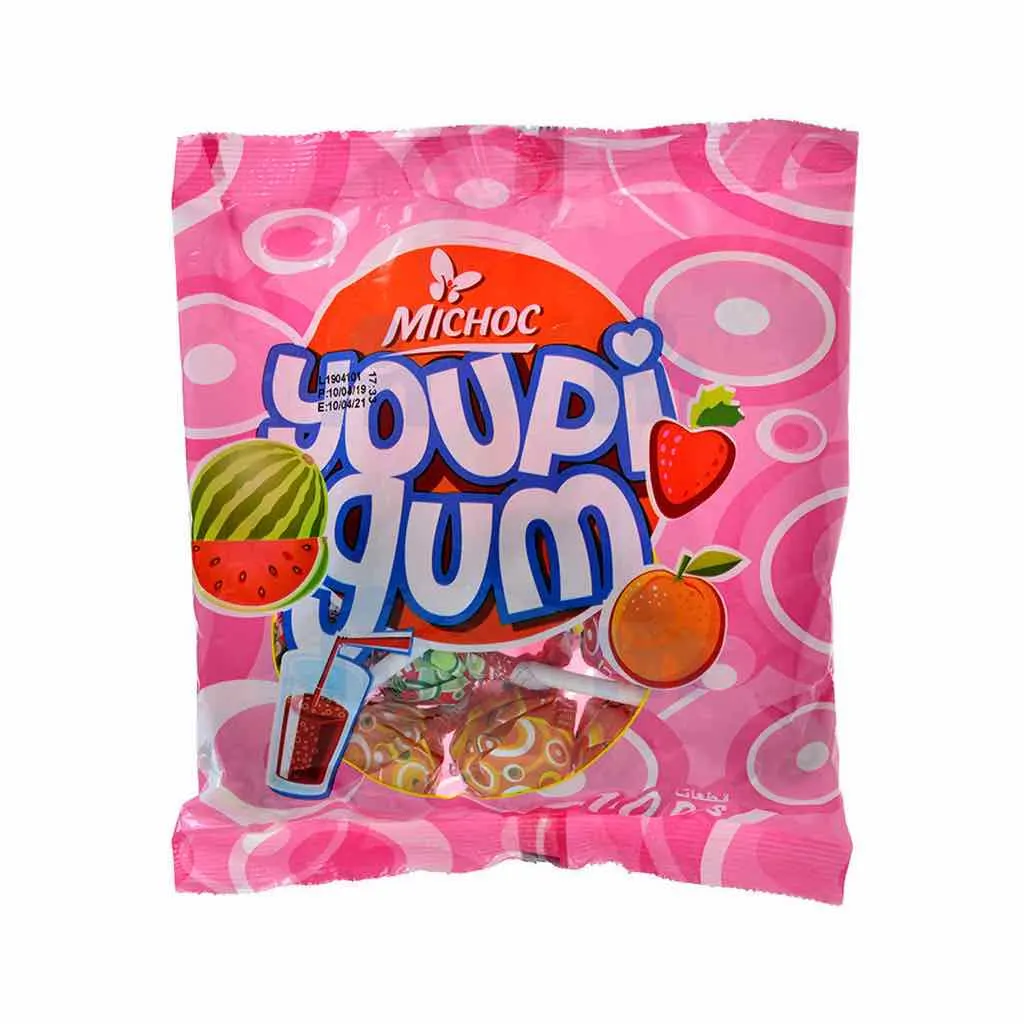 Sucettes aux saveurs de fruits Youpi Gum 100g - MICHOC