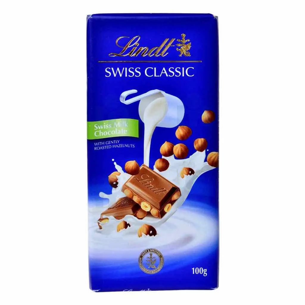 Tablette de chocolat au lait et aux noisettes Swiss Classic 100g - LINDT