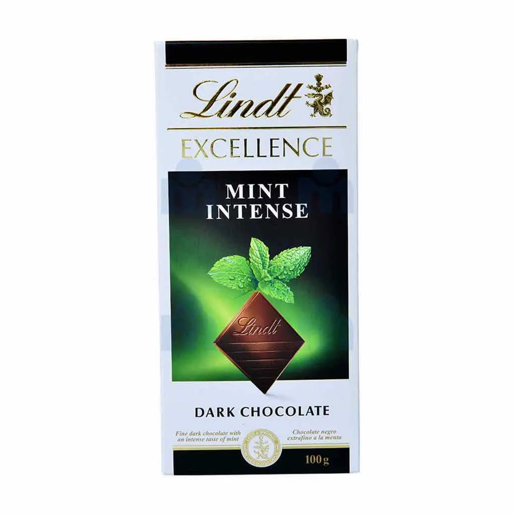 Tablette de chocolat noir à la menthe instense Excellence 100g - LINDT