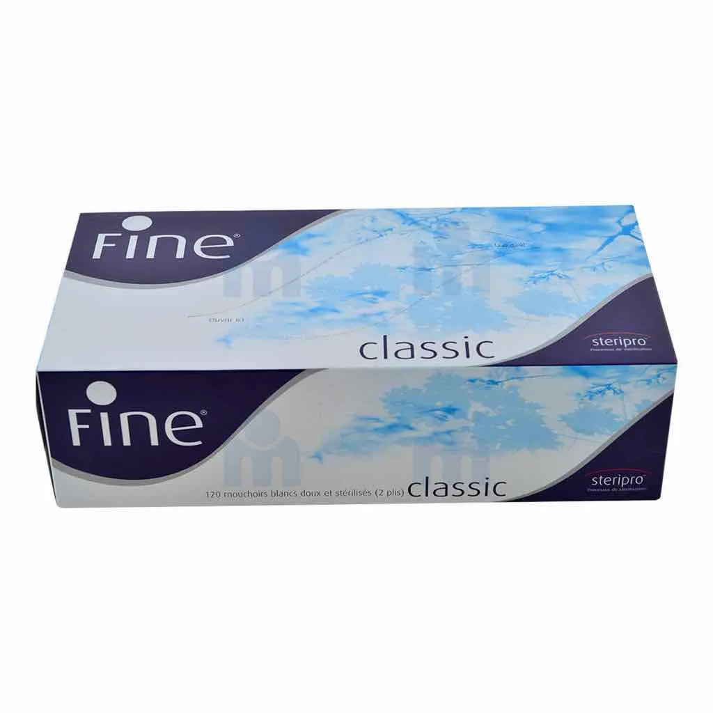 Boîte de mouchoirs blancs classic 2 plis x120u - FINE