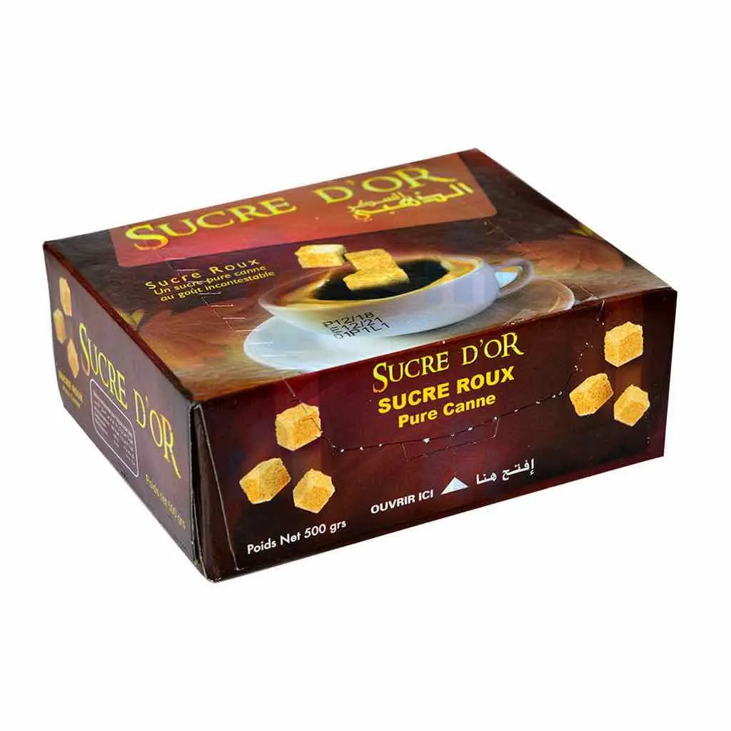 Sucre cubes roux 500g - SUCRE D'OR