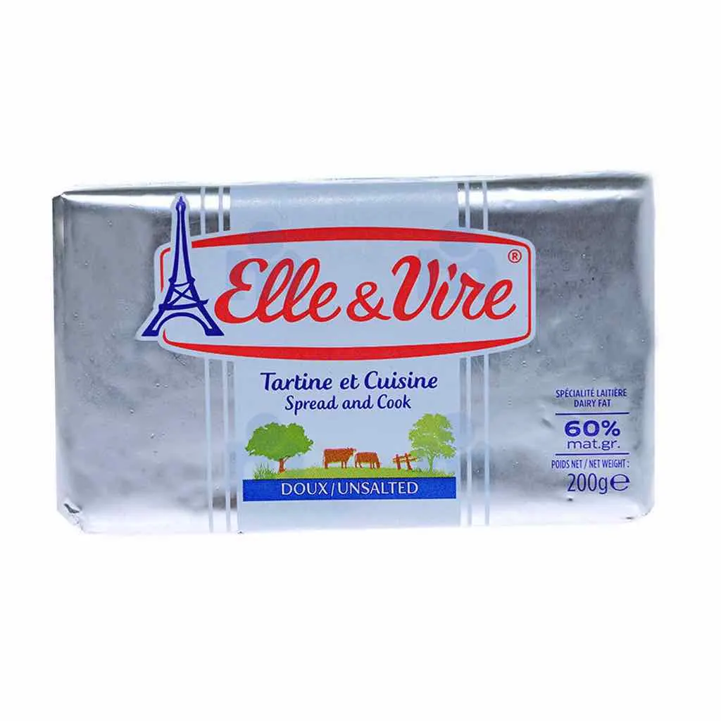 Beurre doux allégé tartine et cuisine en plaquette 200g - ELLE & VIRE