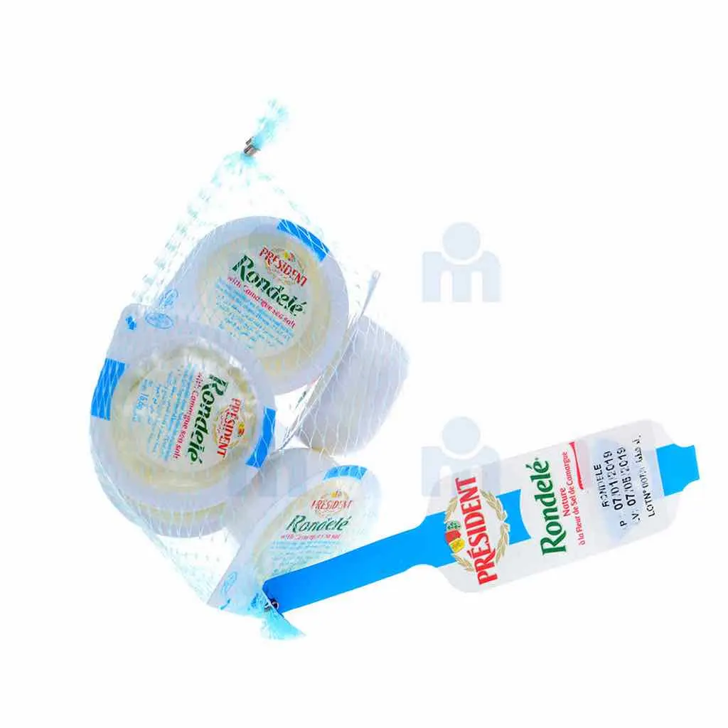 Fromage à tartiner nature fleur de sel de camargue Rondelé 5x16,6g - PRÉSIDENT