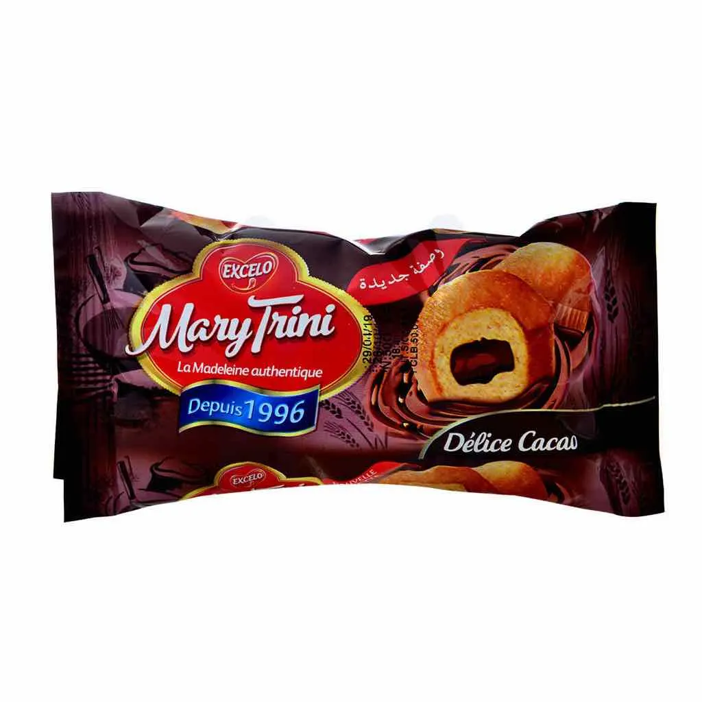 Duo madeleines fourrées cacao Mary Trini 55g - EXCELO
