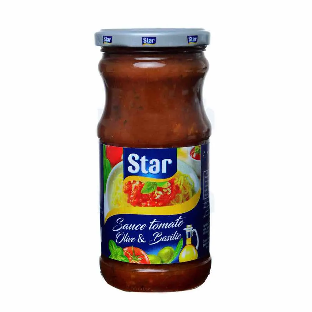 Sauce tomate aux olives et basilic 350g - STAR