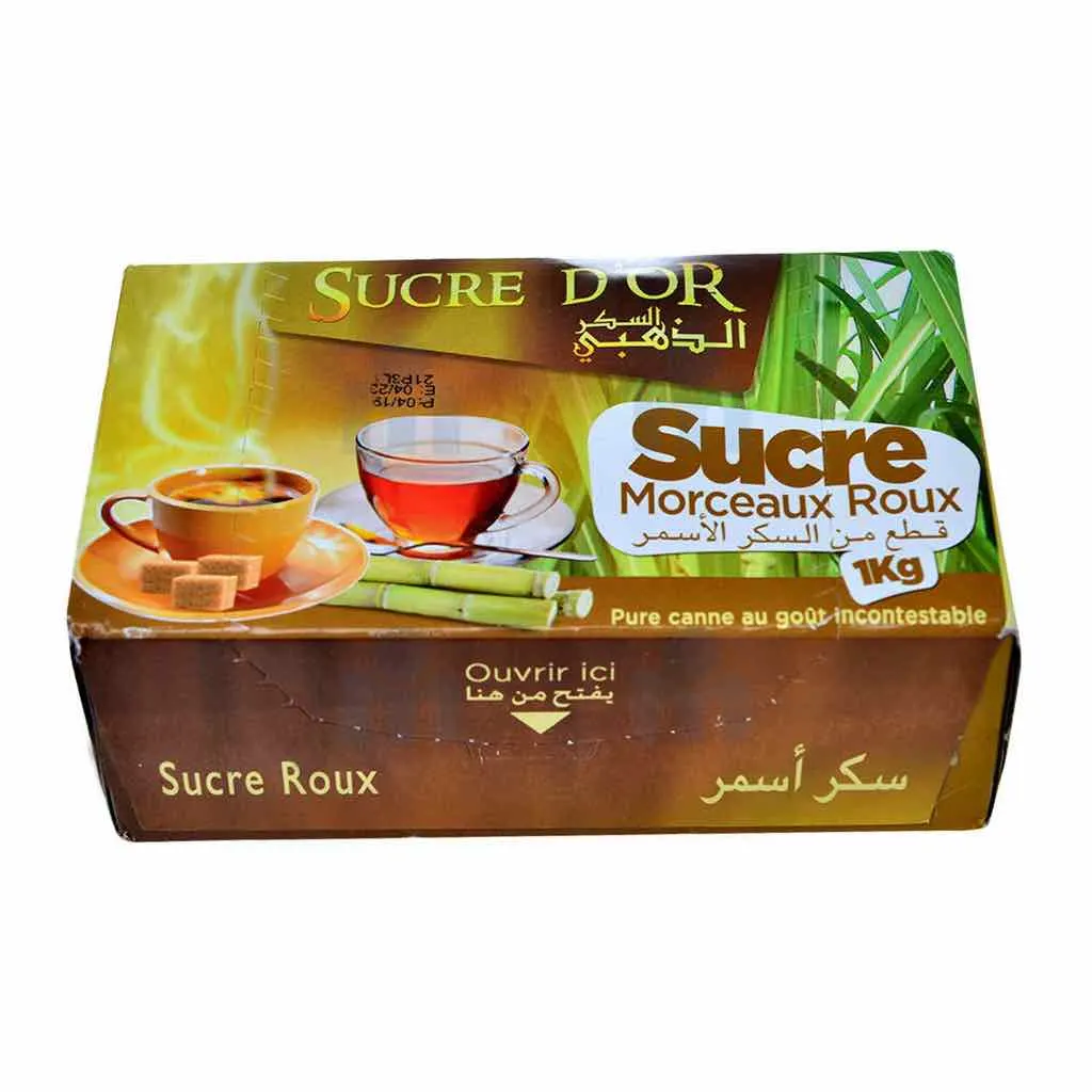Sucre morceaux roux 1Kg - SUCRE D'OR