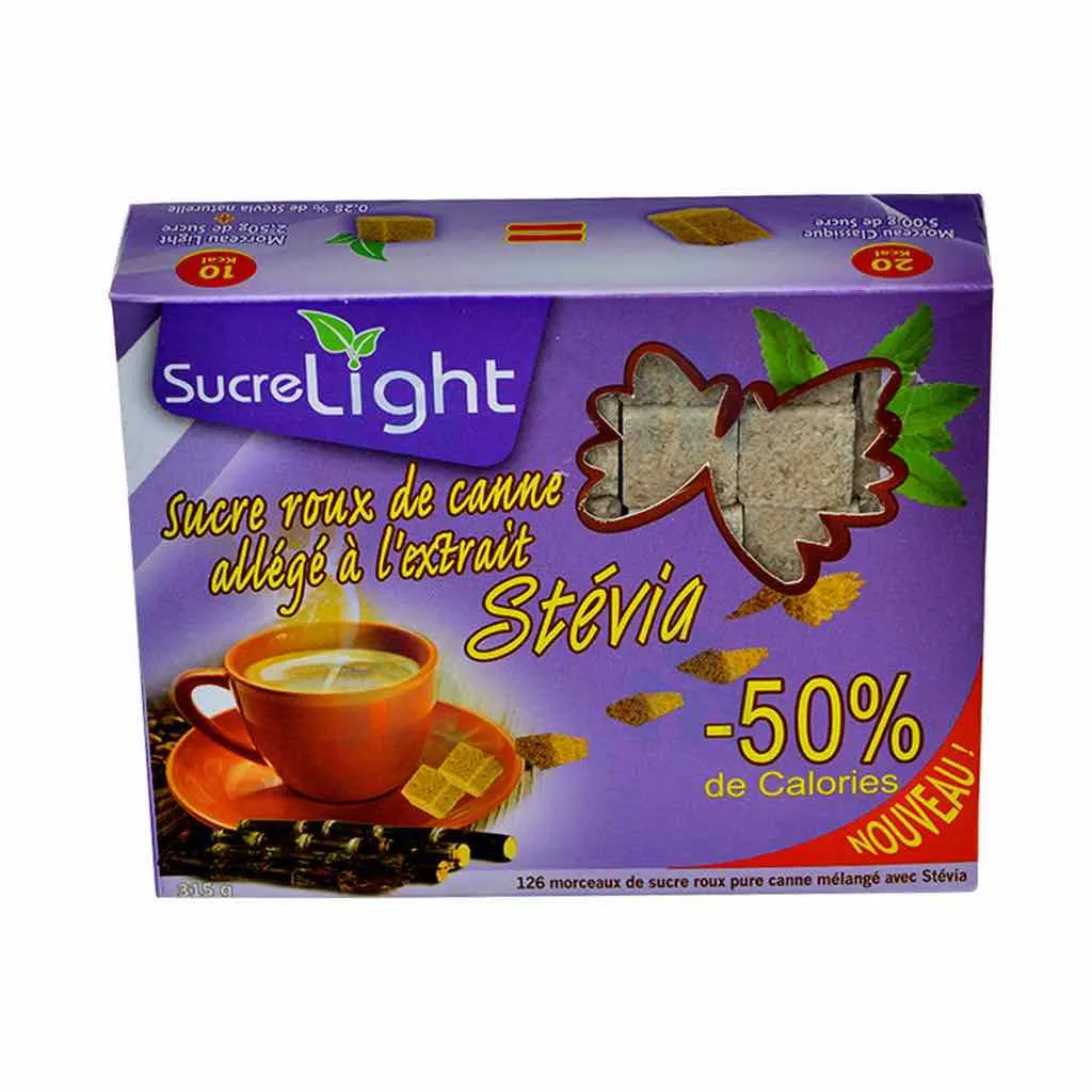 Sucre roux de canne allégé à l'extrait de stévia 315g - SUCRE LIGHT