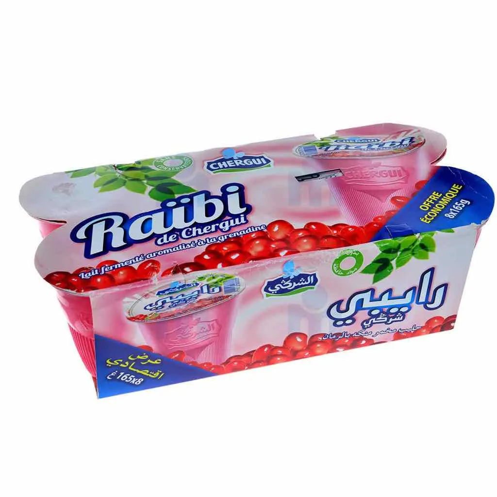 Yaourt à boire aromatisé à la grenadine Raïbi 8x165g - CHERGUI
