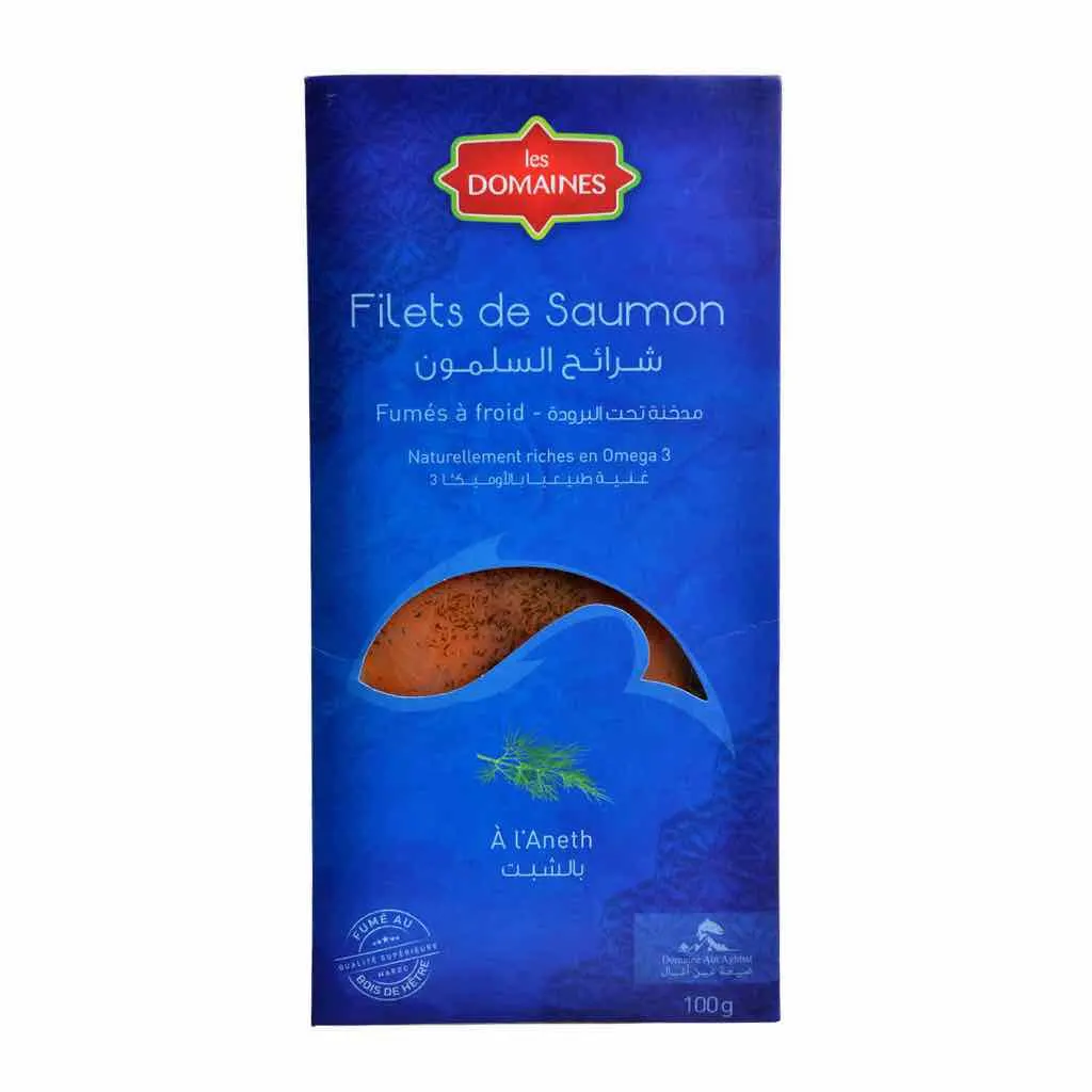 Filets de saumon fumés à l'Aneth 100g - LES DOMAINES