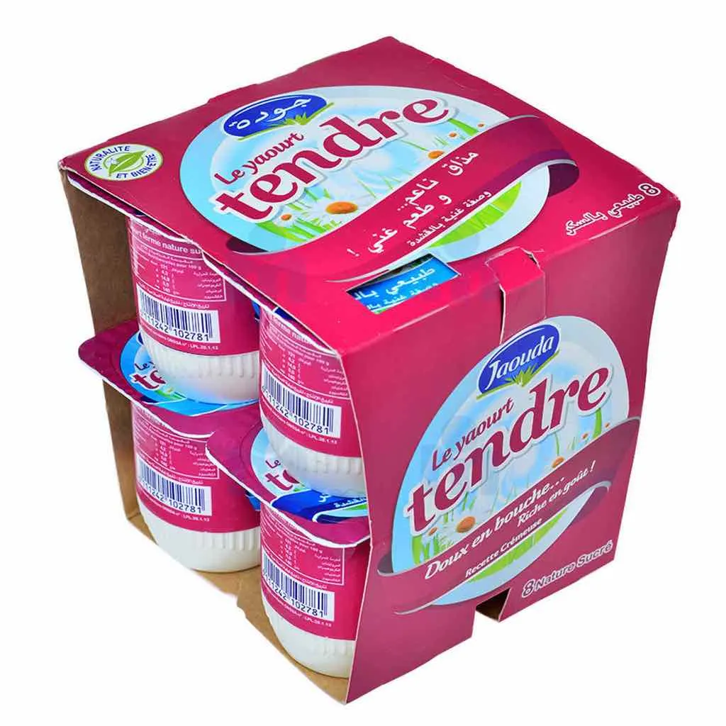 Yaourt brassé nature sucré Tendre 8x110g - JAOUDA
