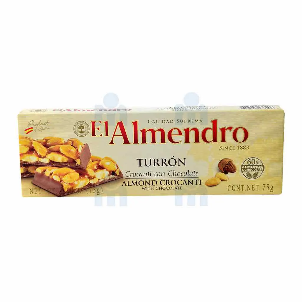 Nougat amandes chocolat Turron 75g - EL ALMENDRO