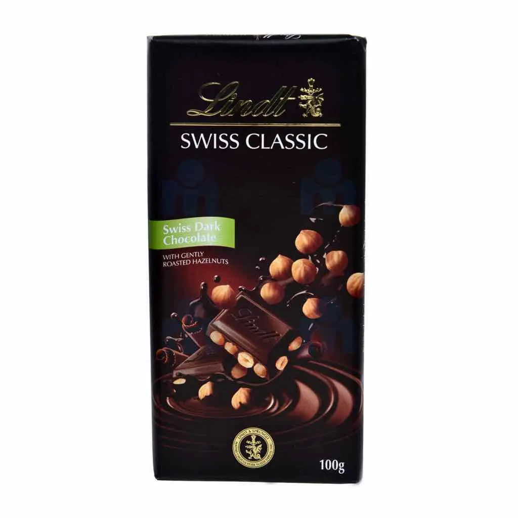 Tablette de chocolat noir et noisettes entières Swiss Classic 100g - LINDT