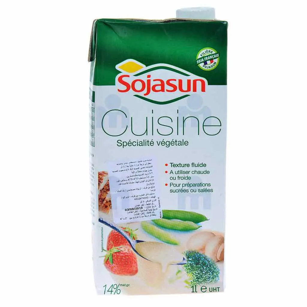 Aide culinaire végétale liquide au soja 14% MG 1L - SOJASUN