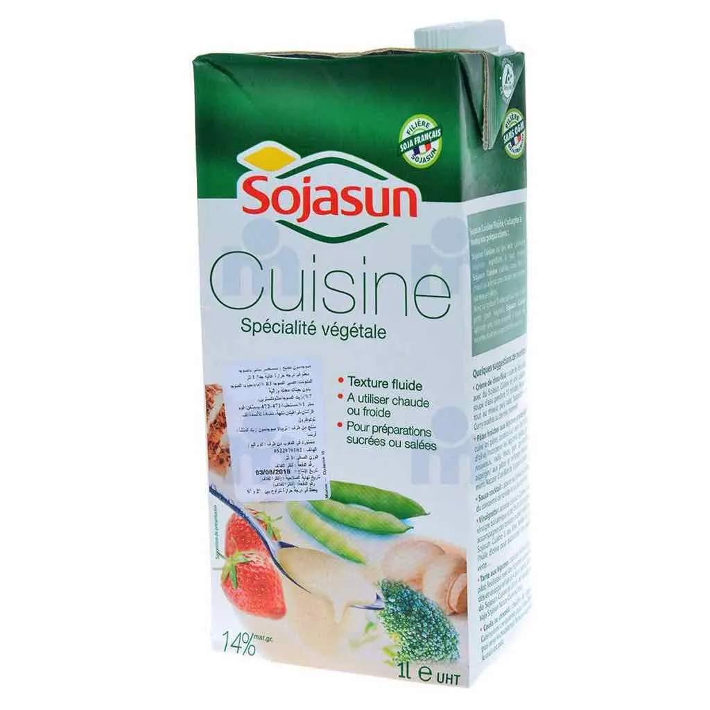 Aide culinaire végétale liquide au soja 14% MG 1L - SOJASUN - vue 2