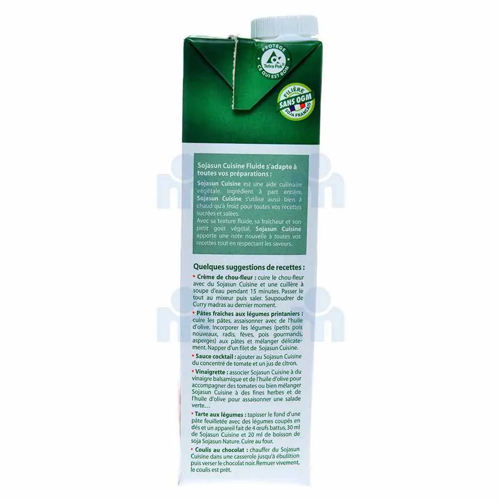 Aide culinaire végétale liquide au soja 14% MG 1L - SOJASUN - vue 3