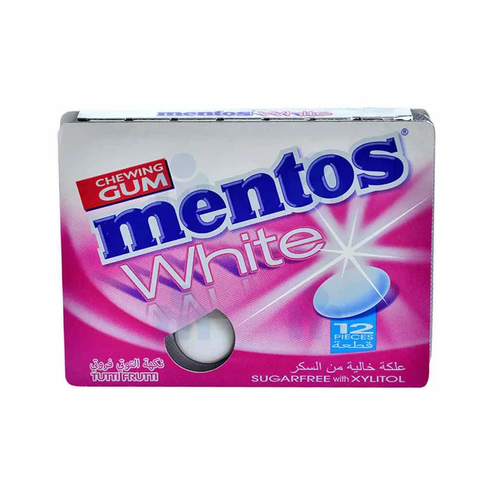 Chewing-gum Sans sucres saveur tutti Frutti White 17g - MENTOS