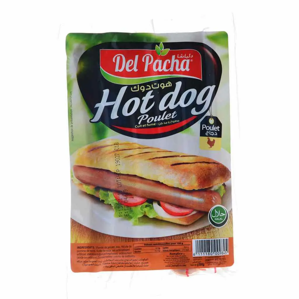 Hot dog poulet cuit et fumé Del Pacha 250g - DEL PACHA