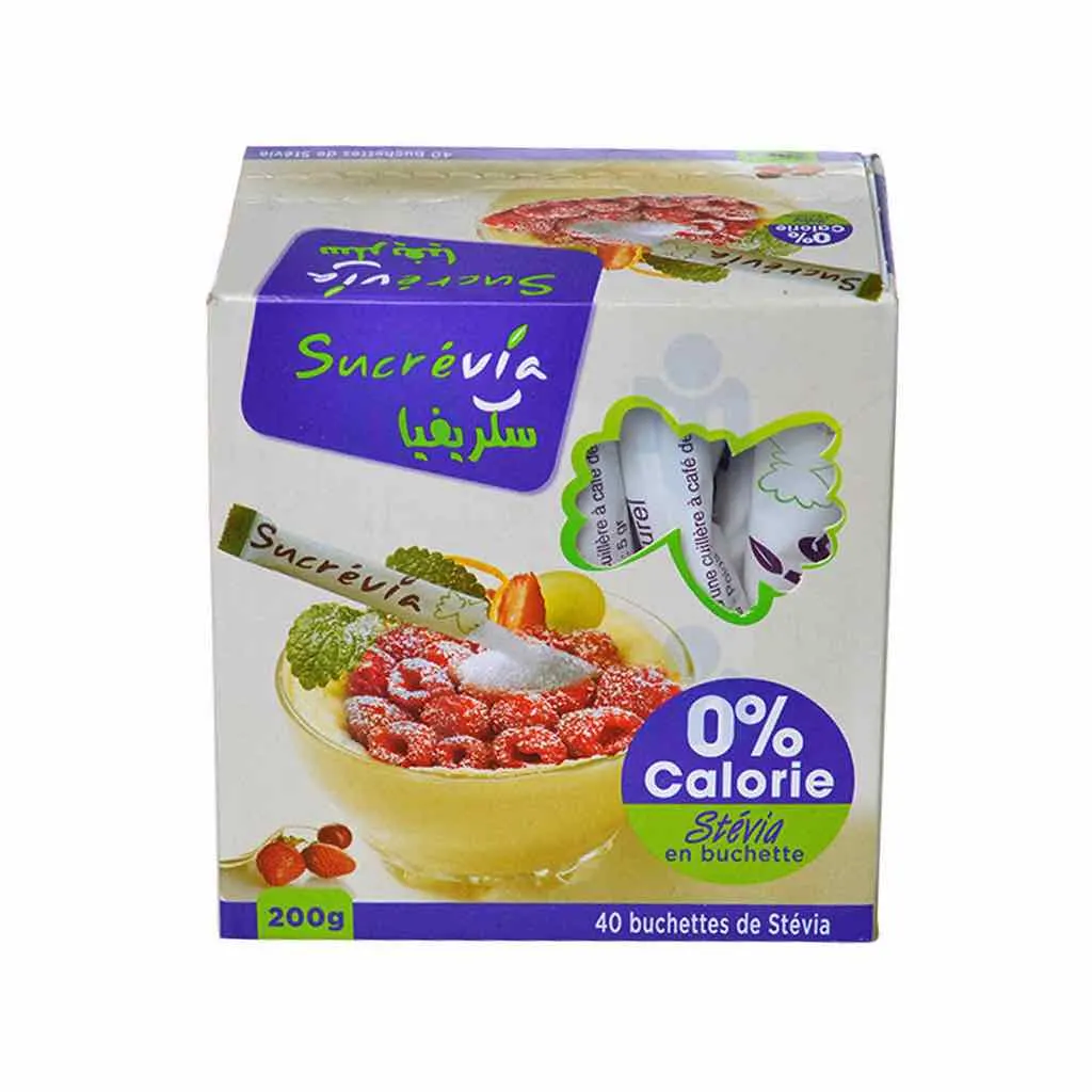 Edulcorant naturel stévia x40 buchettes 200g - SUCREVIA