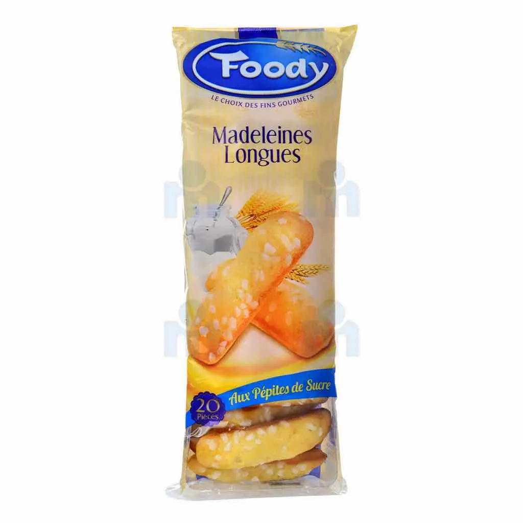 Madeleines longues aux pépites de sucre x20 250g - FOODY