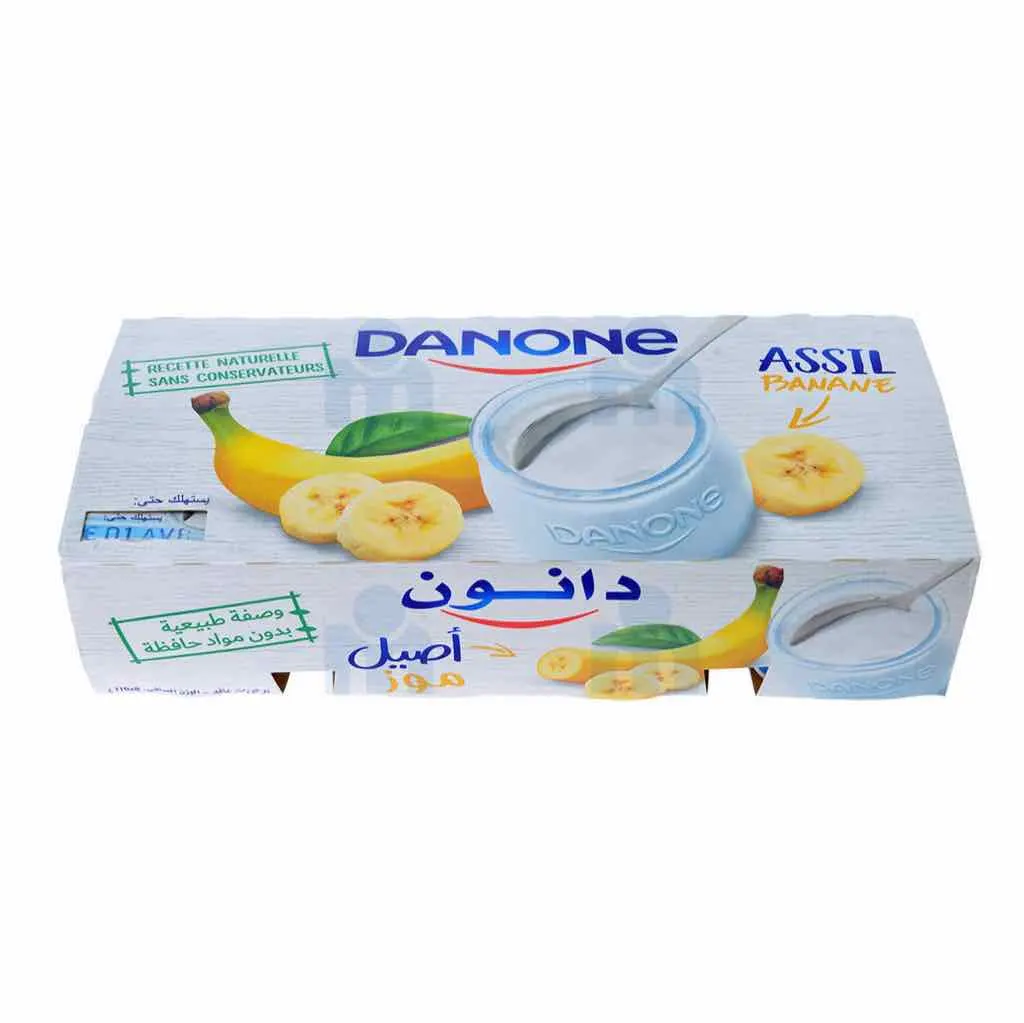Yaourt ferme saveur banane Assil 8x110g - DANONE