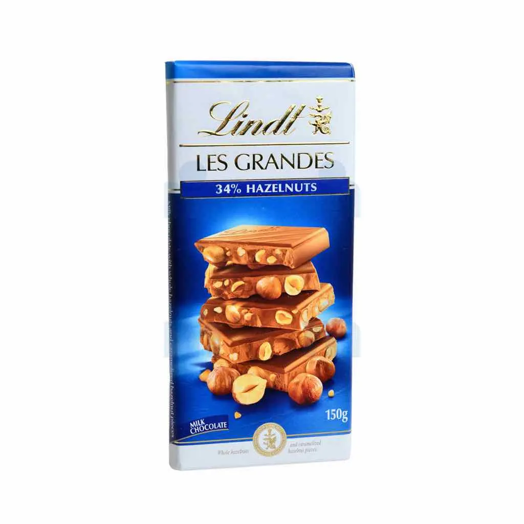 Tablette de chocolat au lait avec 34% de noisettes Les grandes 150g - LINDT
