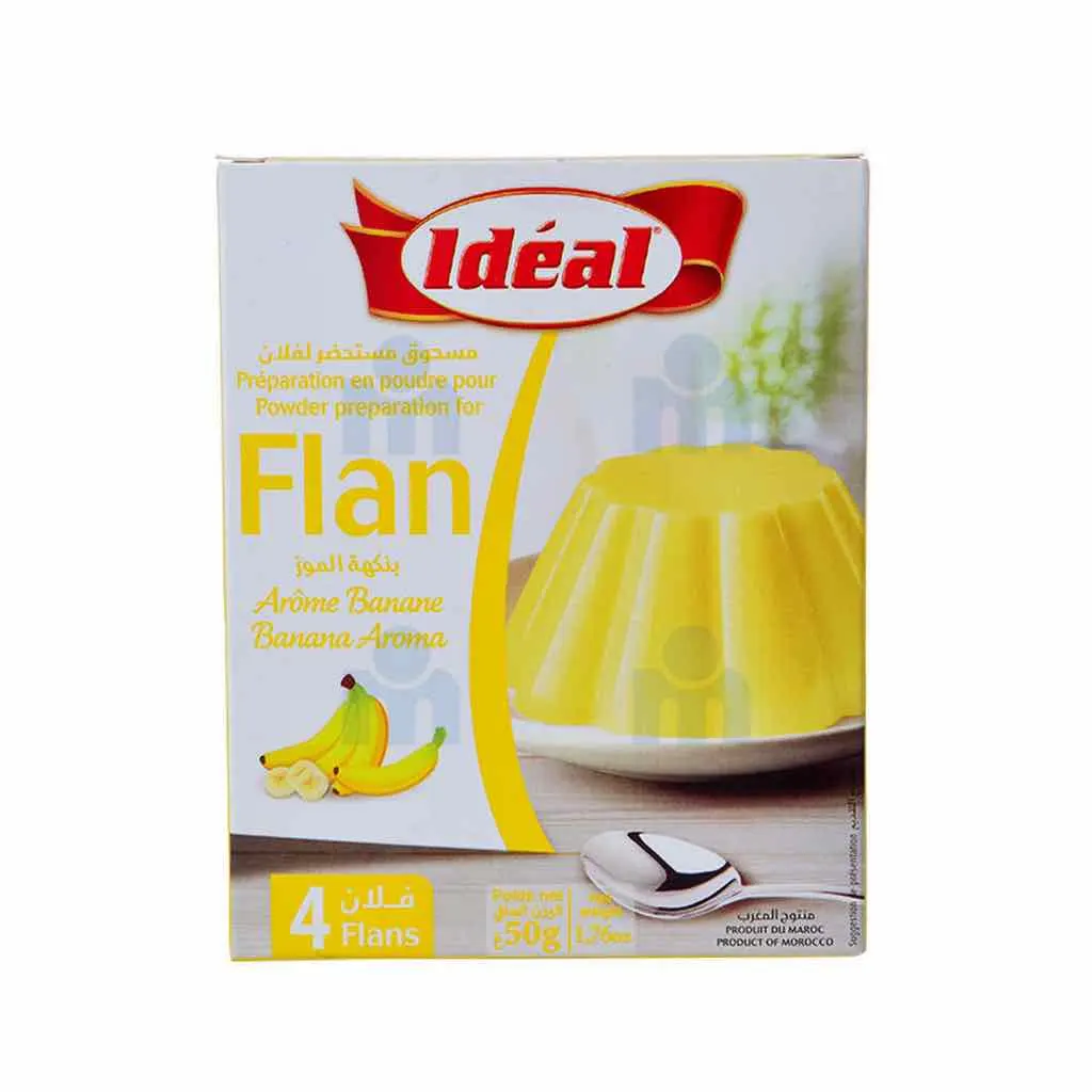 Préparation en poudre pour flan banane 55g - IDEAL