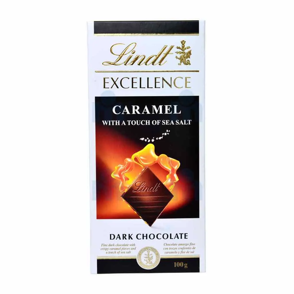Tablette de chocolat noir au caramel et sel de mer Excellence 100g - LINDT