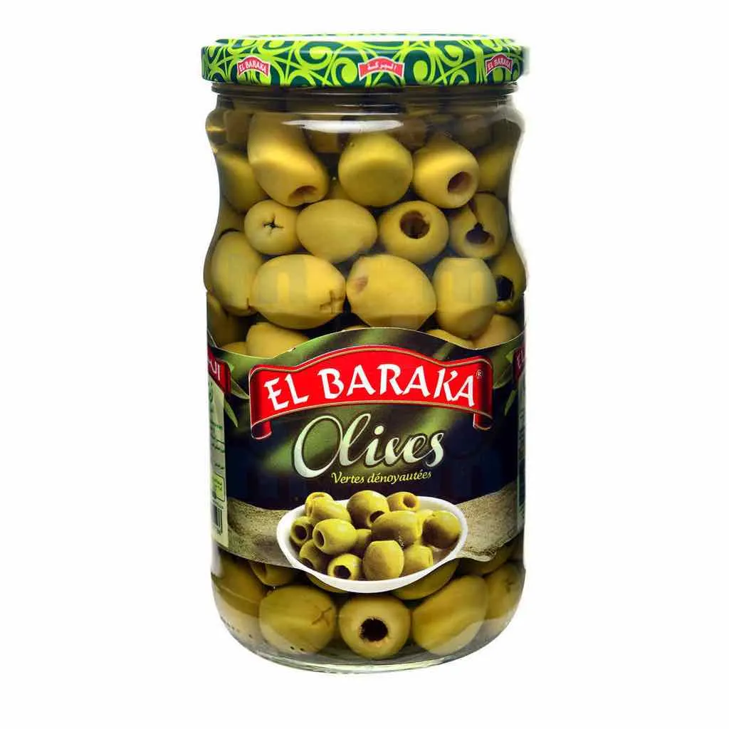 Olives vertes dénoyautées 650g - EL BARAKA