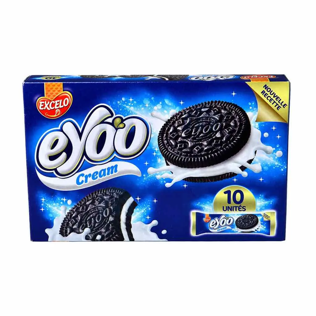 Biscuits au cacao avec fourrage au goût de vanille Eyoo Cream 10x30g - EXCELO