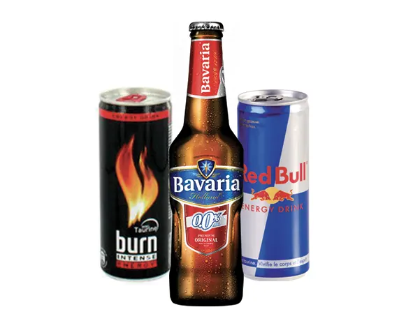Boissons energisantes, bières sans alcool