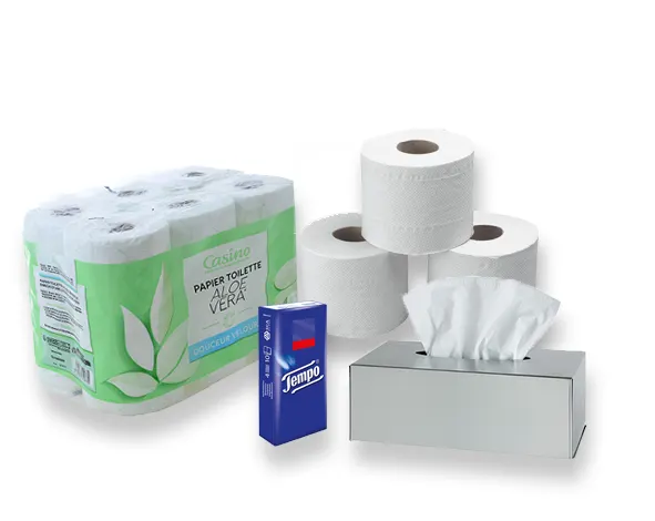 Papiers toilette, mouchoirs, coton