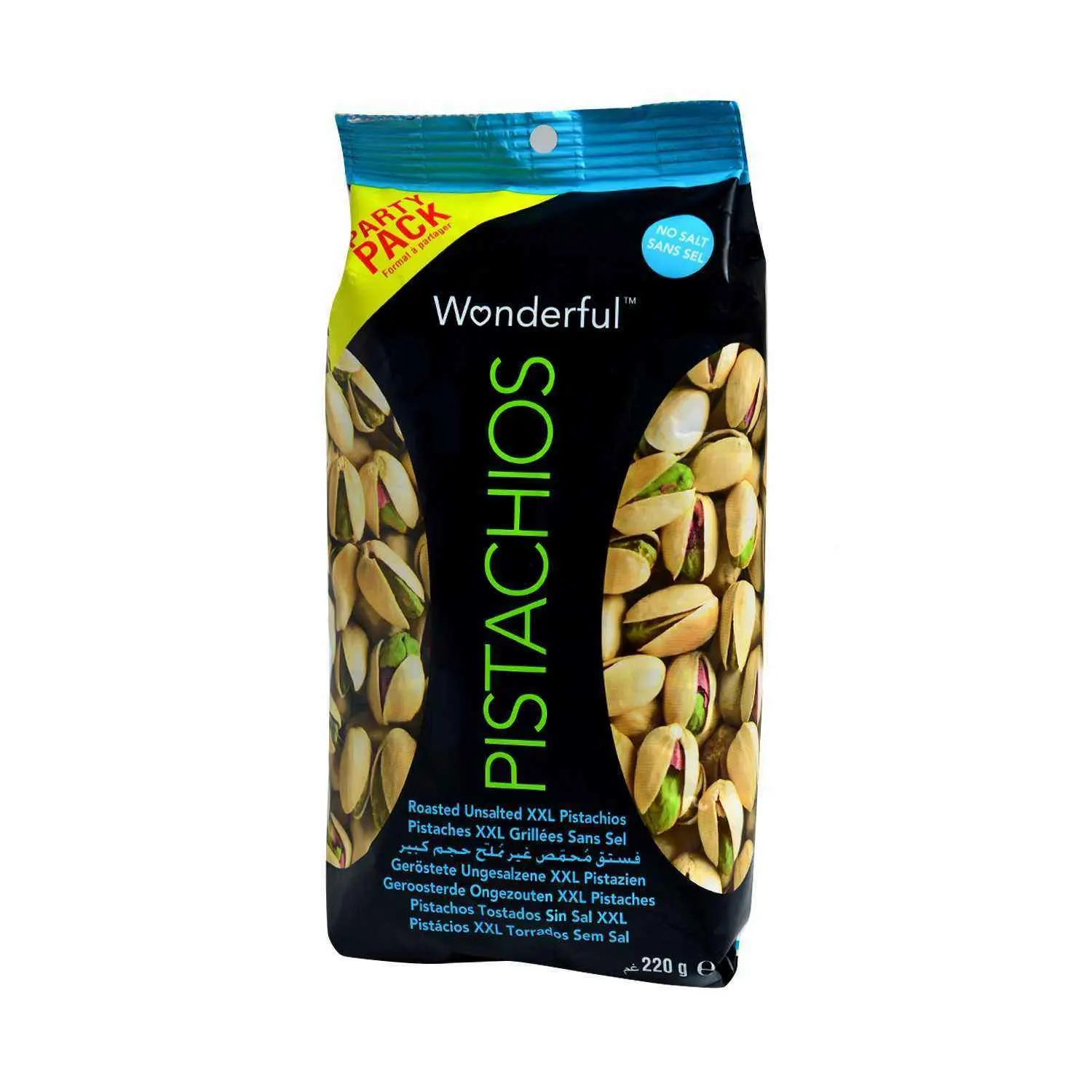 Pistaches grillées sans sel 220g - WONDERFULL